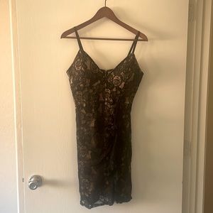 Nude Black lace dress Large